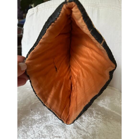 Raffia/Straw Tea Cozy raffia straw cottage Primitive Lined berry 10x8” - Picture 16 of 16